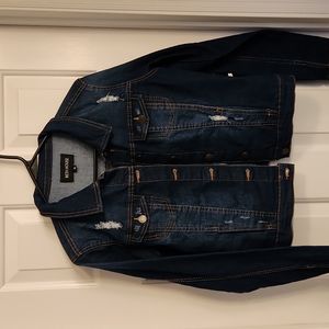Distressed denim jacket